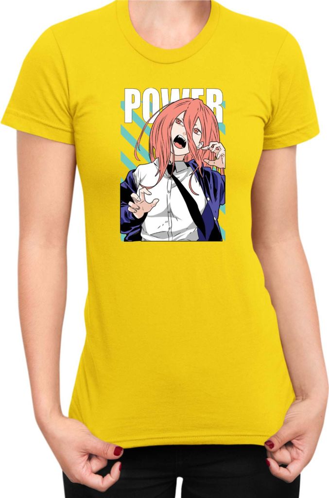 Damen T-Shirt Manga Japan Anime Comics Animation Chainsaw Anime manga Man 14, Lady S / Gelb