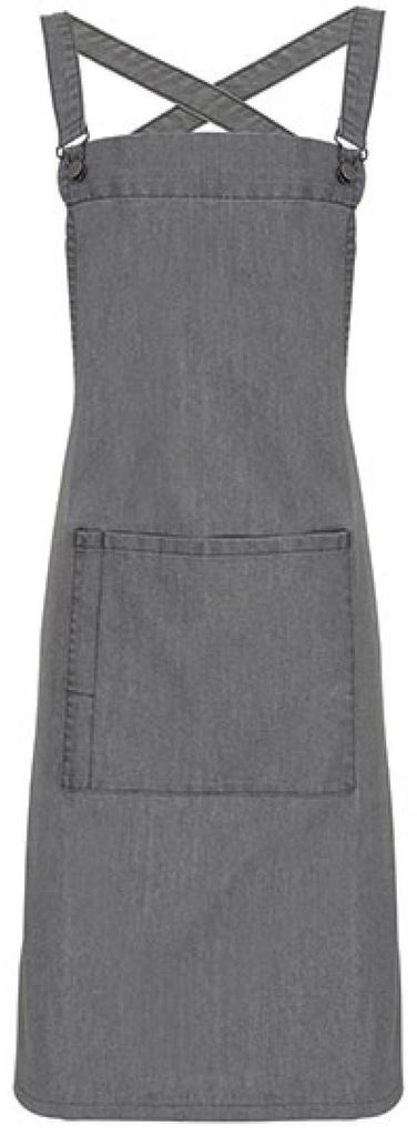 Premier Workwear PR129 | Cross Back Barista Bib Apron - 86 cm lang und 72 cm breit - Farbe: Grey Denim (ca. Pantone 425) - Größe: One Size