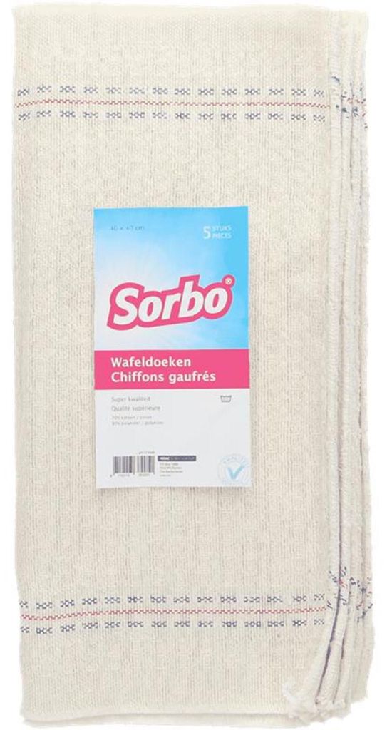 Sorbo Waffeltücher 40x40cm, 5er Pack