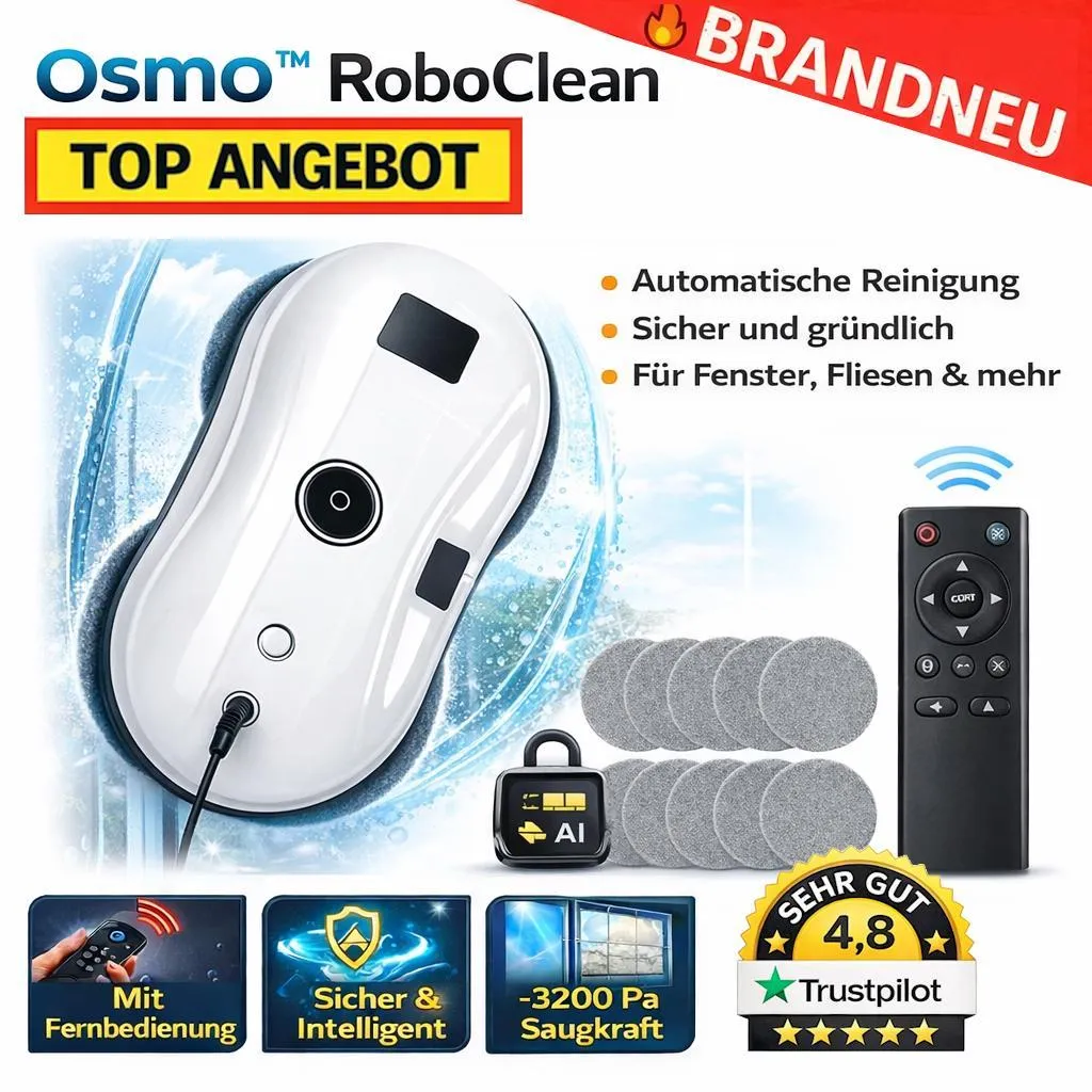 Osmo™ RoboClean Robot Lave-Vitres Intelligent pour Fenêtres et Baies