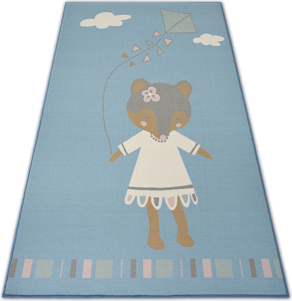 Teppich für Kinder LOKO Maus blau Antirutsch Blau 120x170 cm