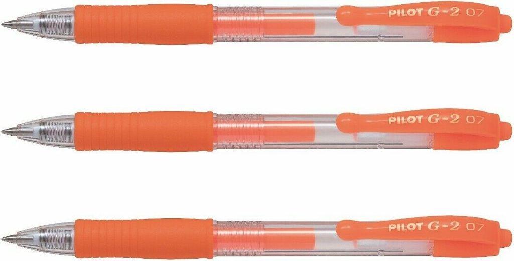 Pilot G2-07 Gelschreiber Neonorange - 3er-Set