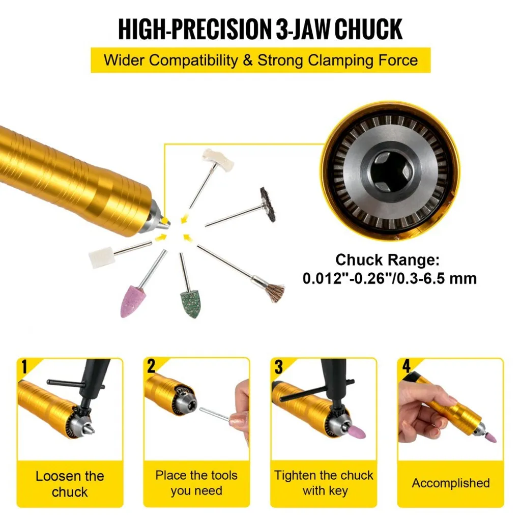 Utensile rotante elettrico Flex Shaft shaft suspension - Smerigliatrice ad alta velocità ad alte prestazioni da 780 W - Albero flessibile per precisione e flessibilità - Lunghezza dell'albero della smerigliatrice a sospensione 100 cm - Comando a pedale 500-23000 giri/min - Mandrino a tre griffe incluso - Set di accessori da 45 pezzi. - 4
