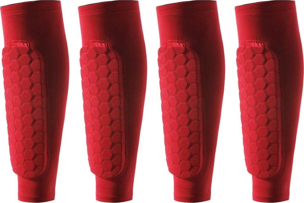 2 Paar Fußball-Schienbeinschoner für Kinder, Jugendliche und Erwachsene, Wadenkompressionsmanschette mit Wabenpolstern, Schutzausrüstung für Fu...