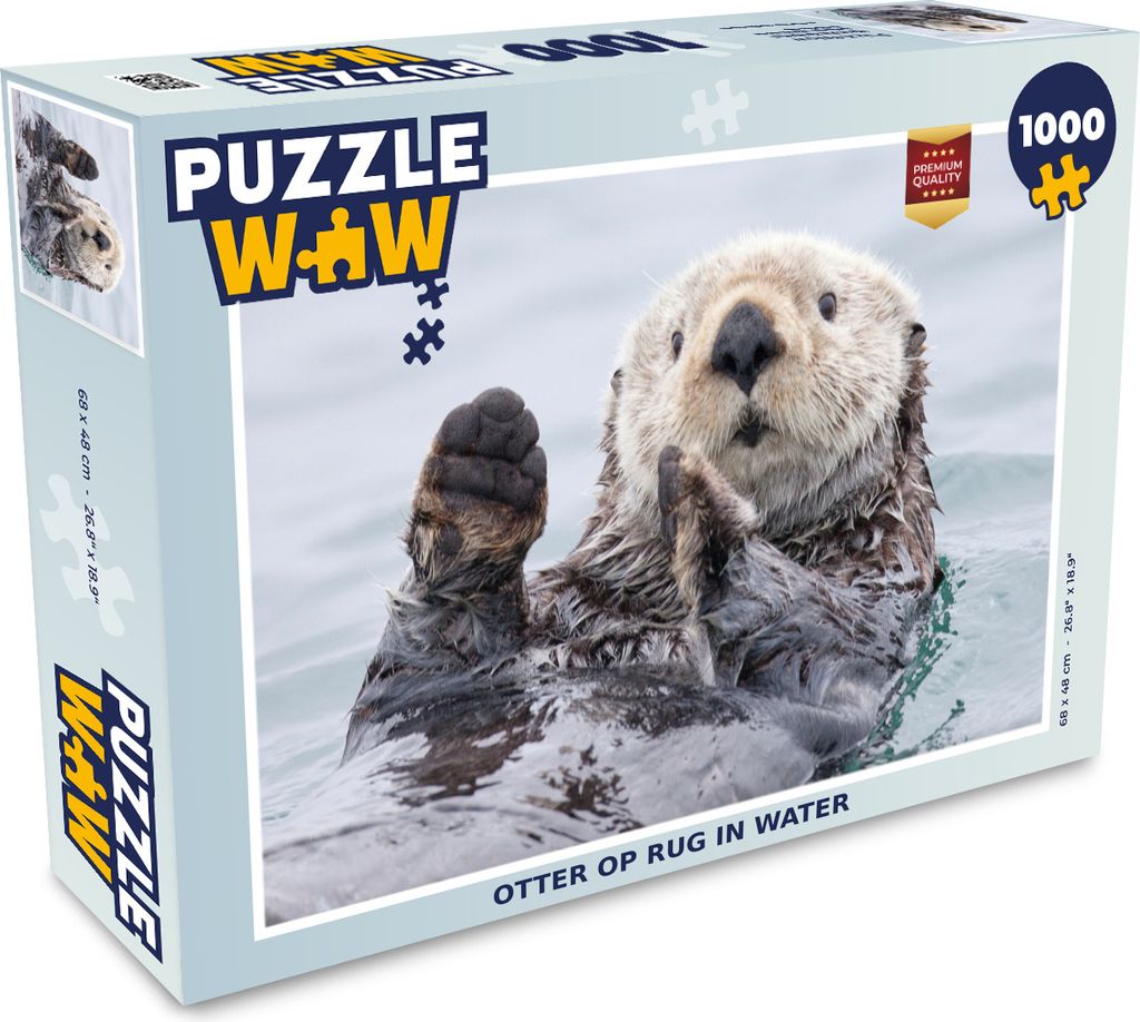MuchoWow Puzzle 1000 Teile Otter auf dem Rücken im Wasser - Erwachsene - Rätsel