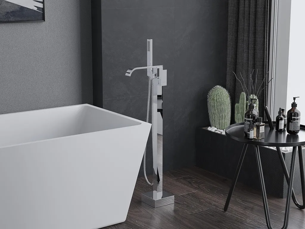 Robinet de baignoire mural chromé Lava - Mitigeur bain-douche chic