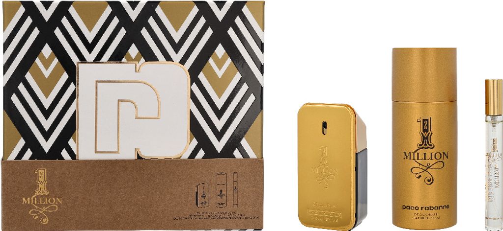 Edt Spray 50ml/Deo Spray 150ml/Edt Spray 10ml Paco Rabanne 1 Million Giftset