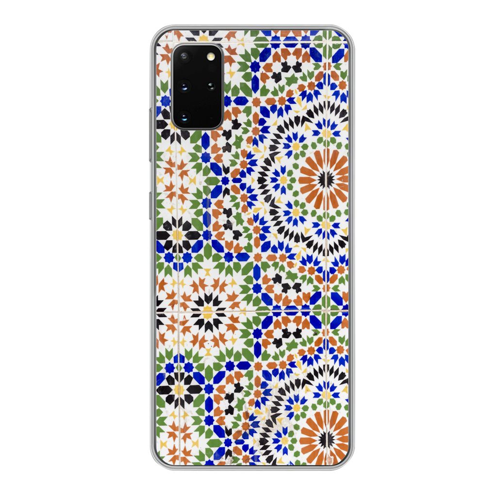 MuchoWow Handyhülle Schutzhülle Hülle für Samsung Galaxy S20 Plus Ein Mosaikdetail mit vielen verschiedenen Formen Silikon Softcase Handy Hü...