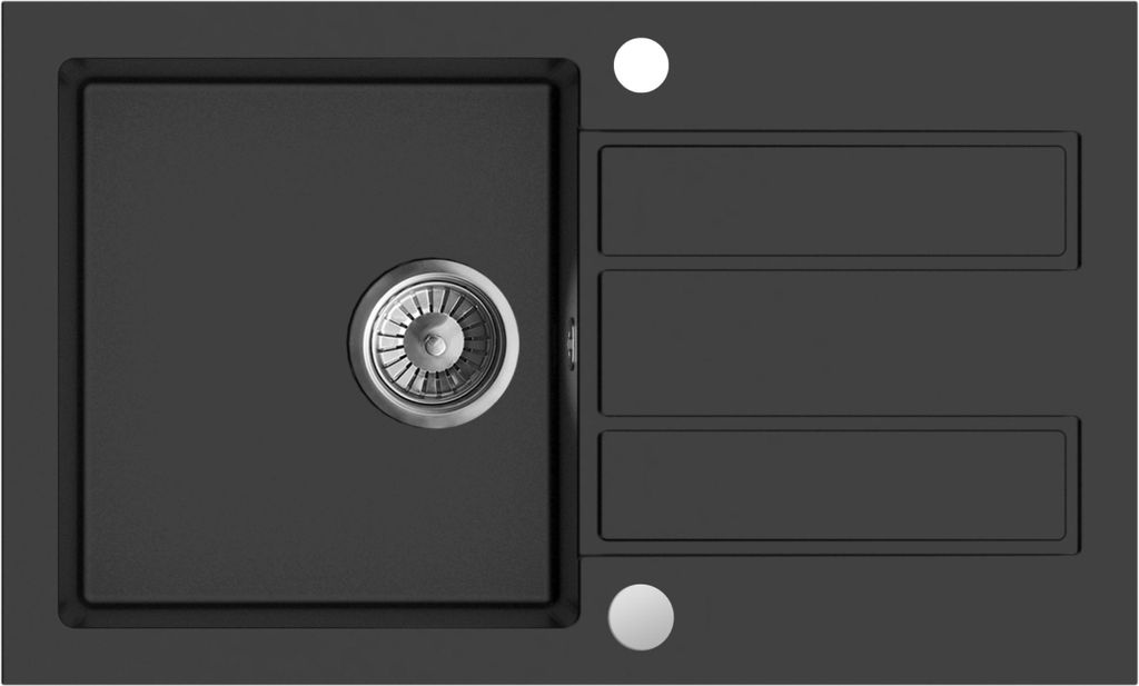 Granitspüle - Spülbecken - Küchenspüle - Schwarz - 78 x 47 Produktbild 