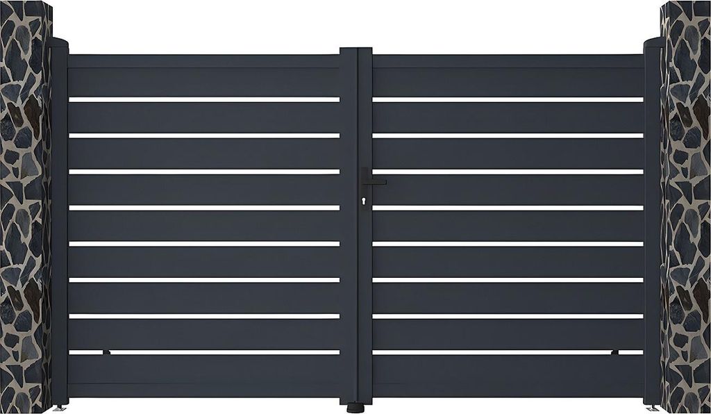 Gartentor Flügeltor Doppeltor - 305 x 183 cm - durchbrochen Produktbild 