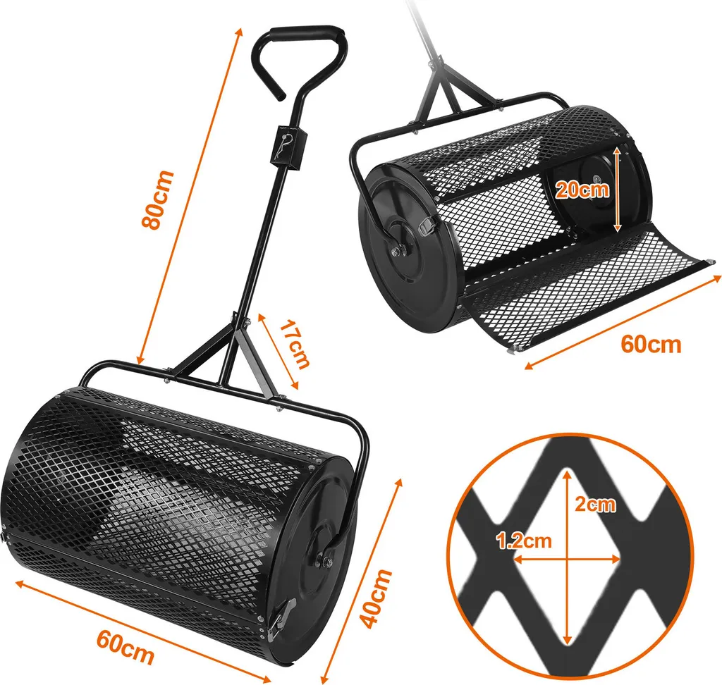 Clanmacy Spandiconcime 75L: Rullo per Compost e Sementi Professionale - 2