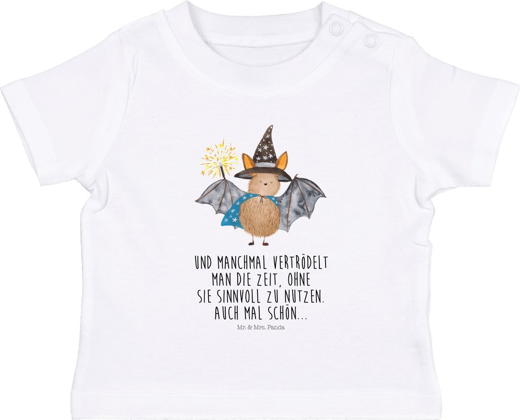 Mr. & Mrs. Panda T-Shirt Fledermaus Zauberer 12. - 18. Monat - Weiß - Geschenk, Kleinkind, Magier, Lustige Sprüche, Kinder Shirt, Baby, Reinsteig...