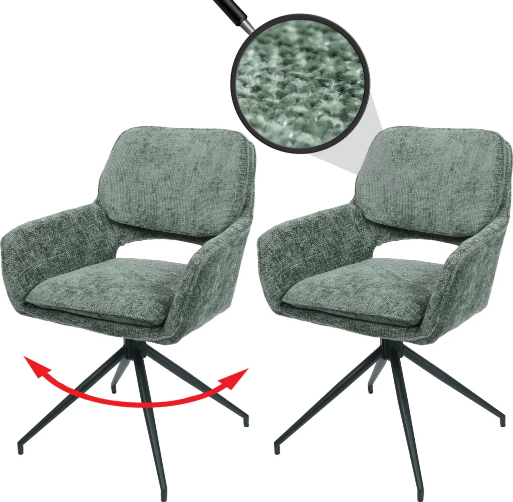 Chaise salle à manger pivotante verte : finis les bruits de frottement