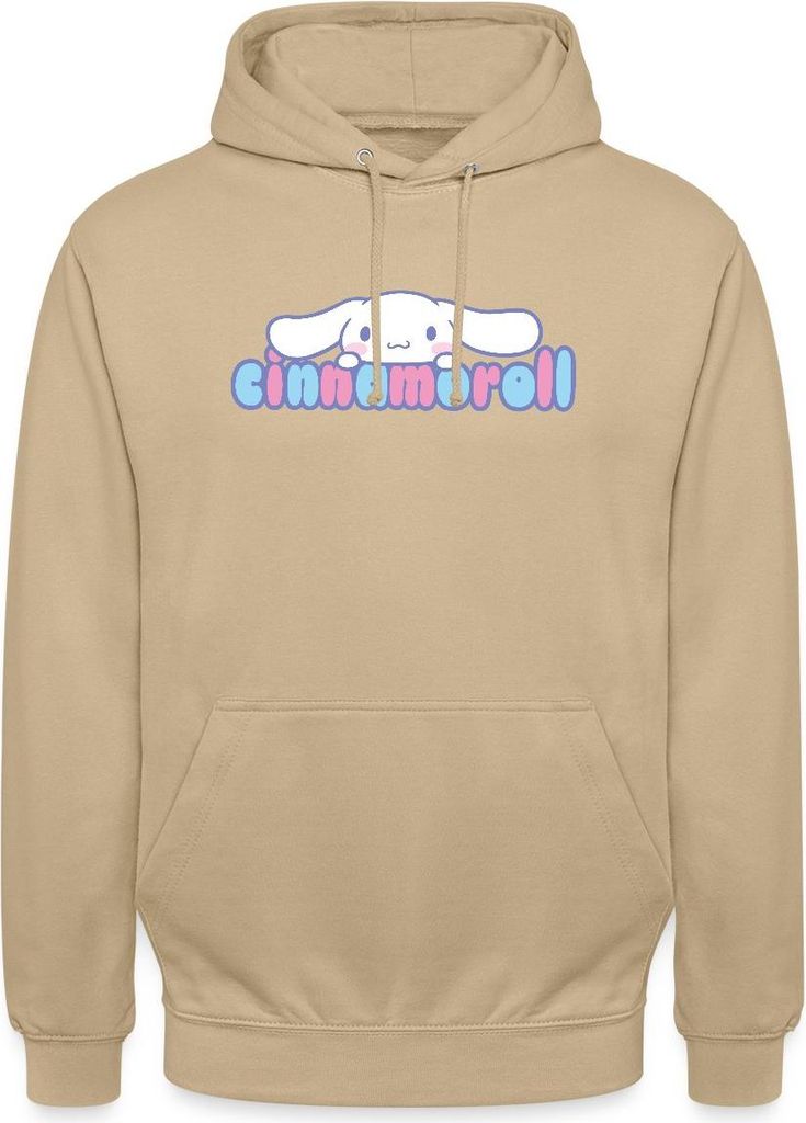 Spreadshirt Cinnamoroll Guckt Über Schriftzug Uni Hoodie, L, Beige