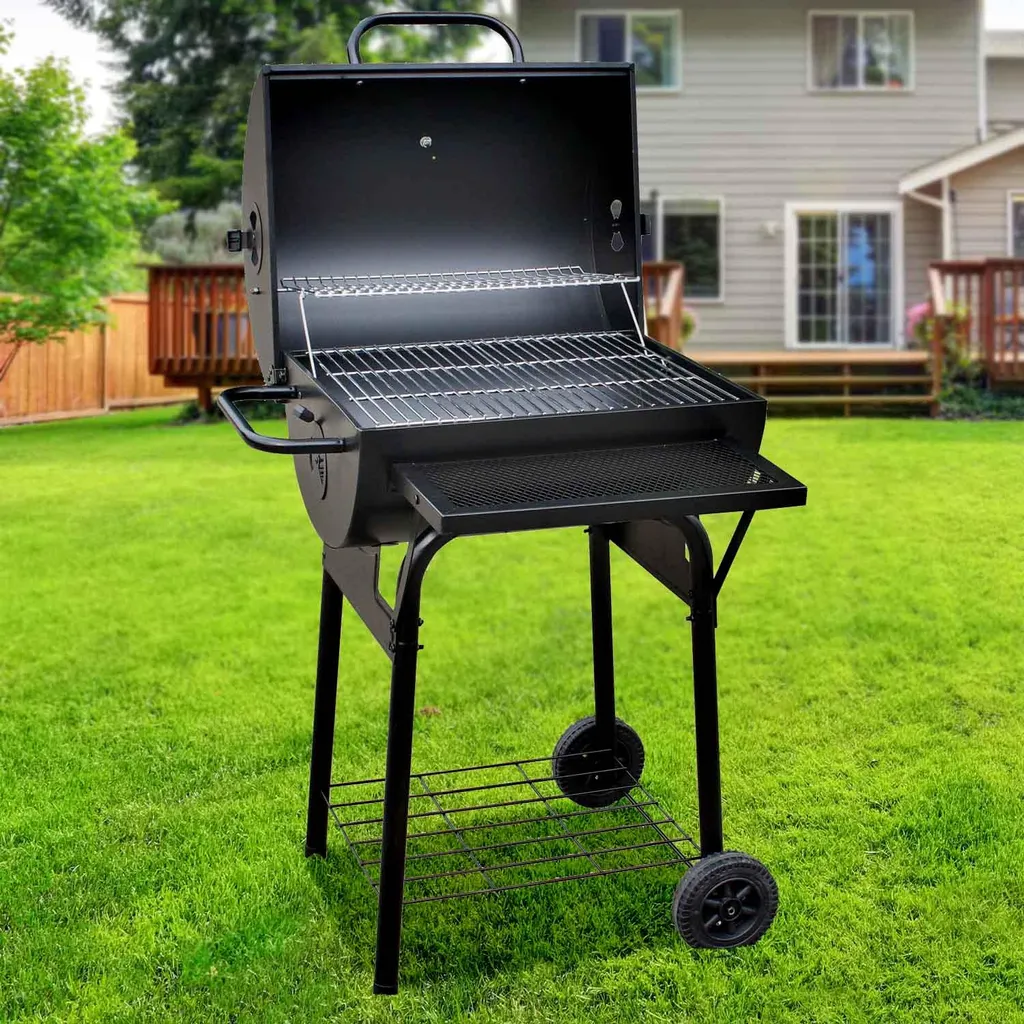 Barbecue Texas au bois et charbon de bois avec grille de 44x23 cm