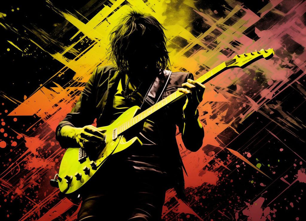 Plakat 18x13cm Gitarrenleidenschaft Auf E-Gitarre
