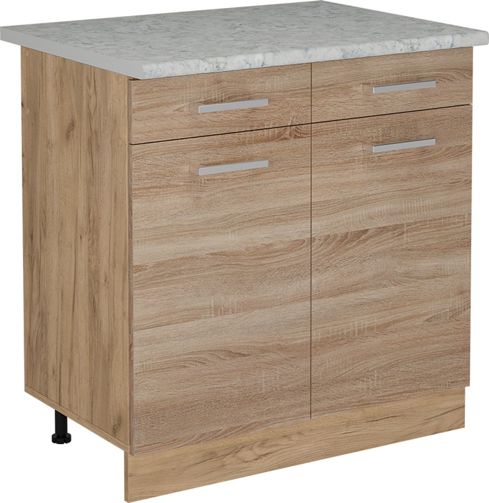 Küchenunterschrank Vicco R-Line Sonoma 80 cm AP Marmor, Model 53321