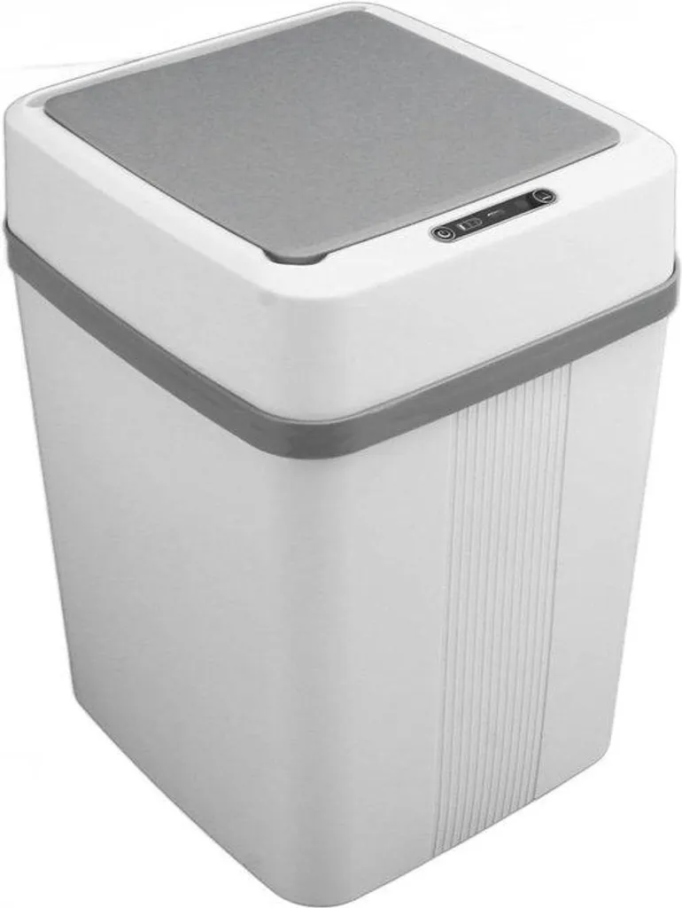 Poubelle 12L à ouverture automatique et capteur de mouvement USB Gris