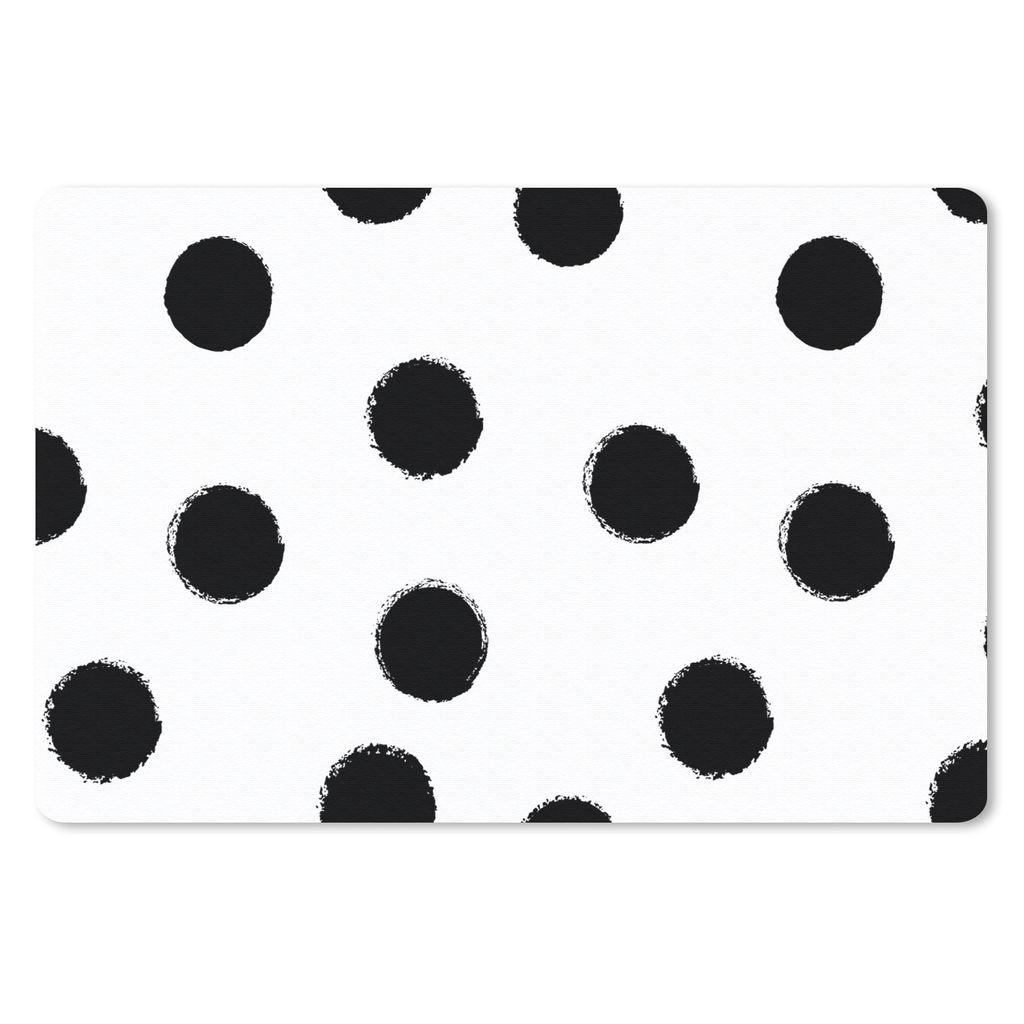 MuchoWow Mauspad Mousepad Polka dots - Muster - Schwarz und weiß 27x18 cm - Mousepads - Maus Mat - Pad - Mausunterlage - Büroartikel - Desk Matten