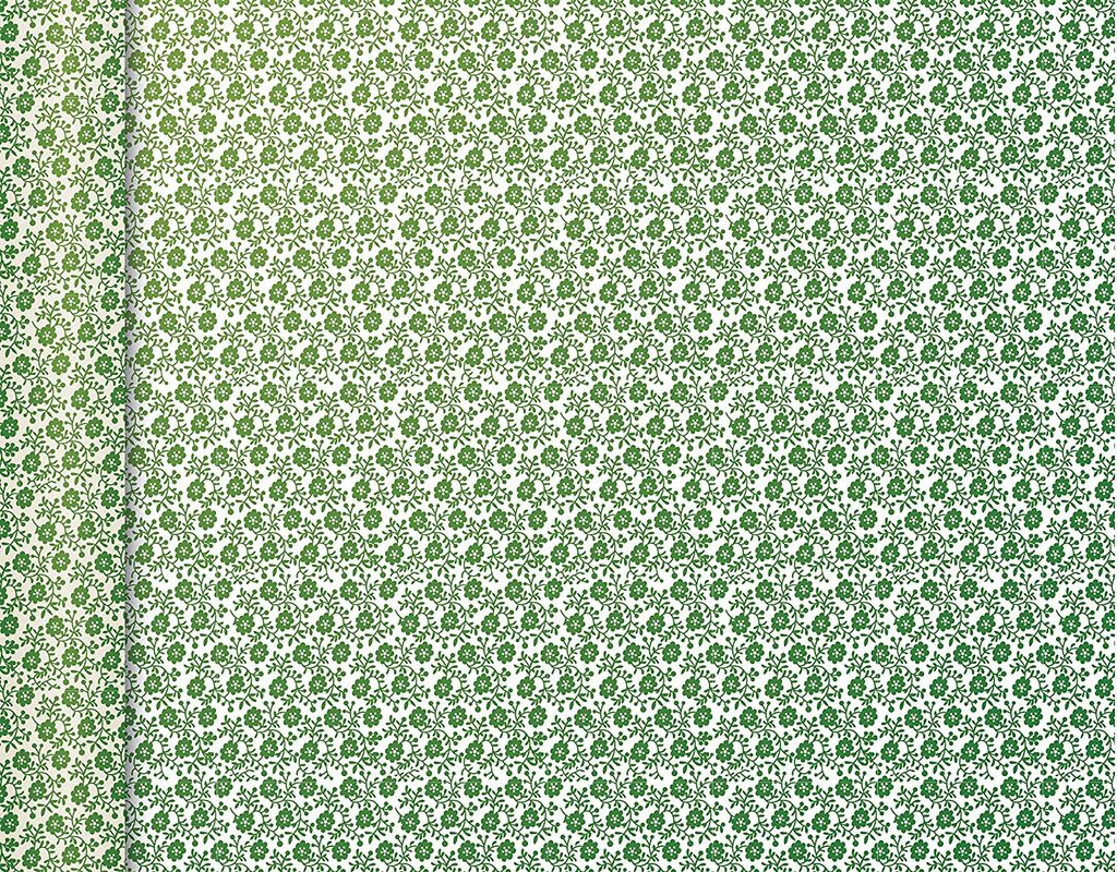 Clairefontaine Geschenkpapier "Tiny Rolls Blumen grün" (B)350 mm x (L)5,0 m