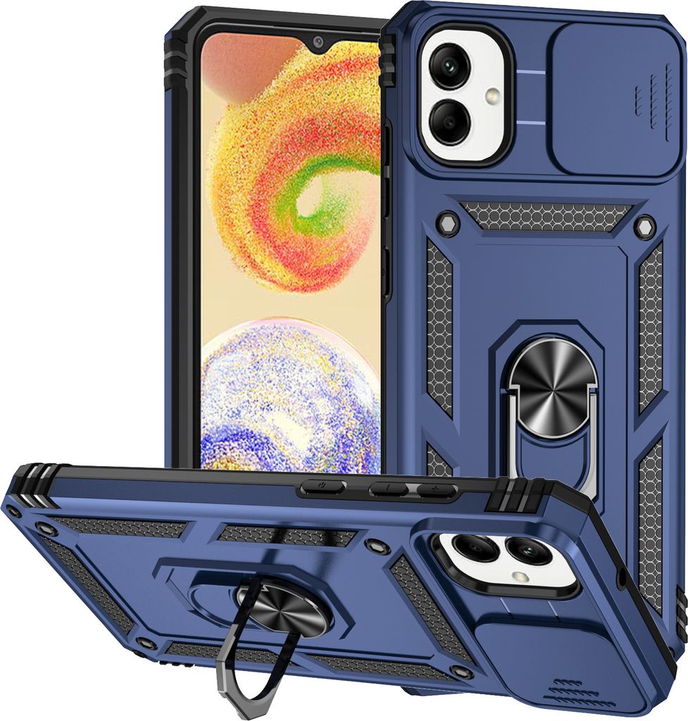 Galaxy A05 Hülle mit Schiebe Kamera Schutz und Ringhalter Produktbild 