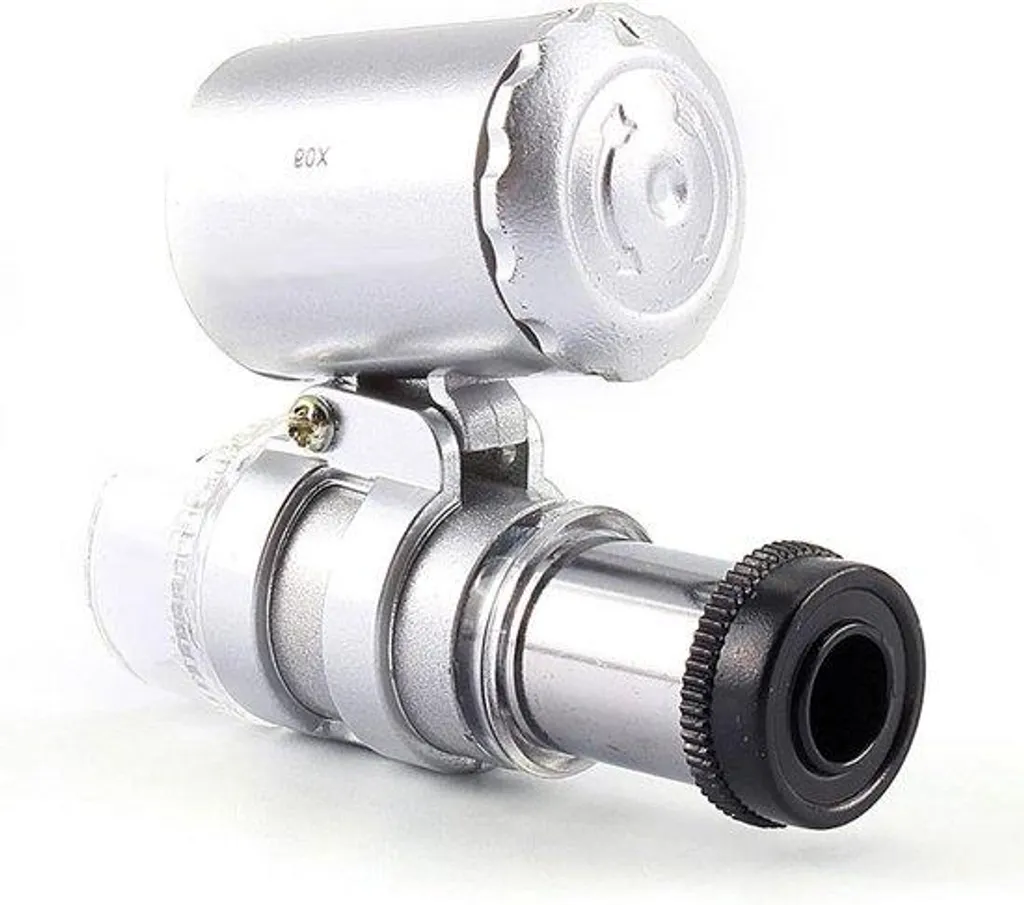 Microscope 60x portable à éclairage LED et détection UV multifonction