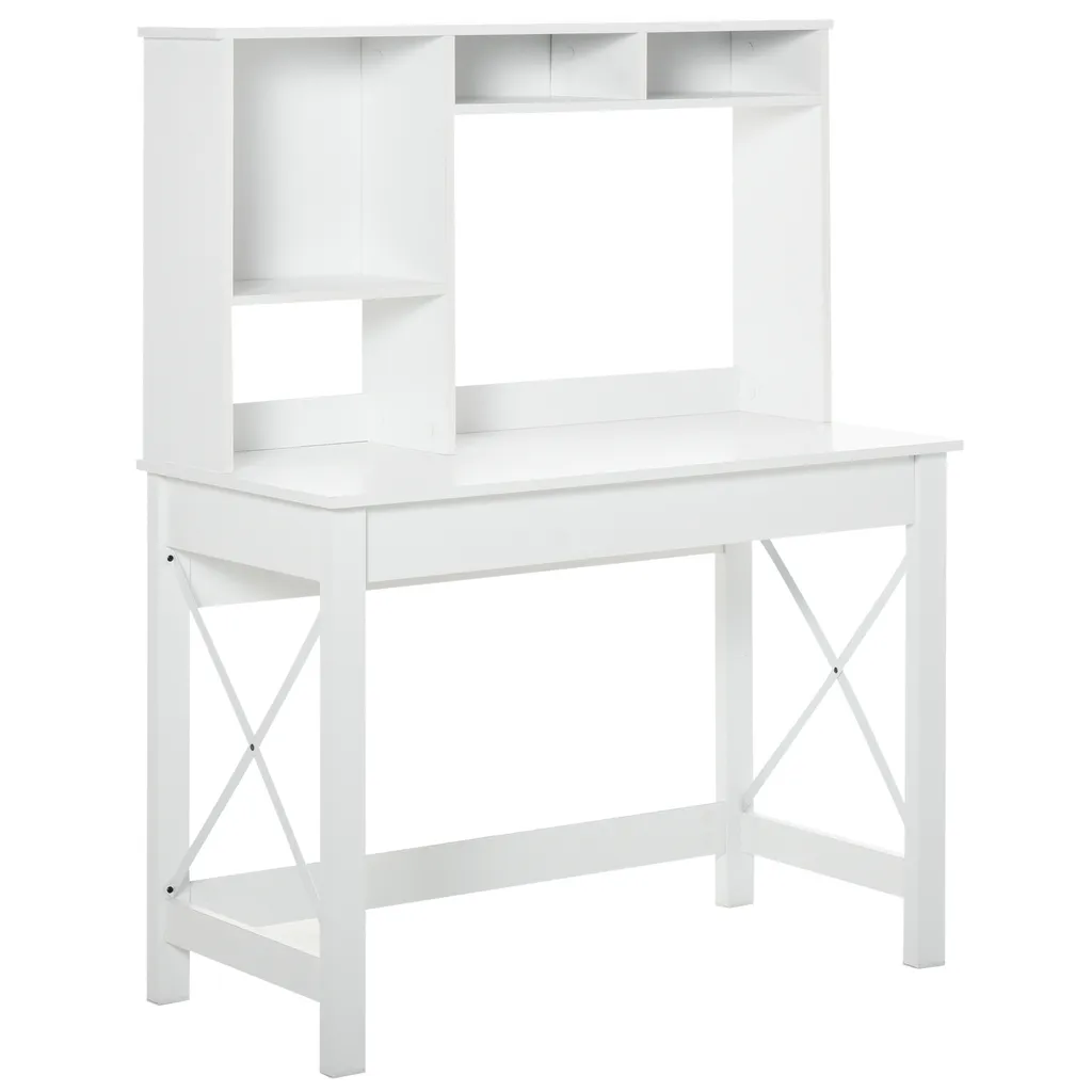 Petit Bureau Design avec Grande Bibliothèque Latérale Meuble de Travail