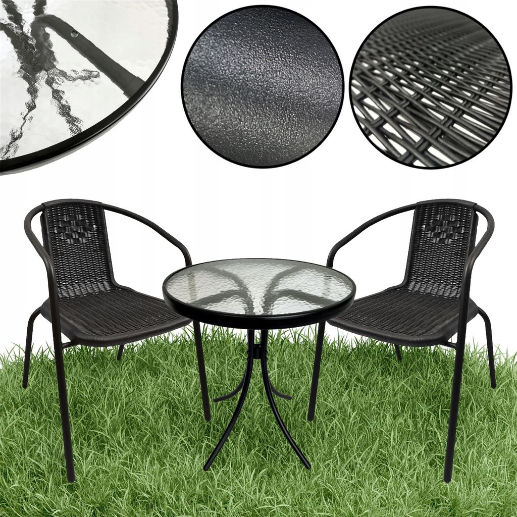 Zestaw Mebli Ogrodowych Balkon 2X Krzesła Loretto + Stół Zdjęcie produktu 