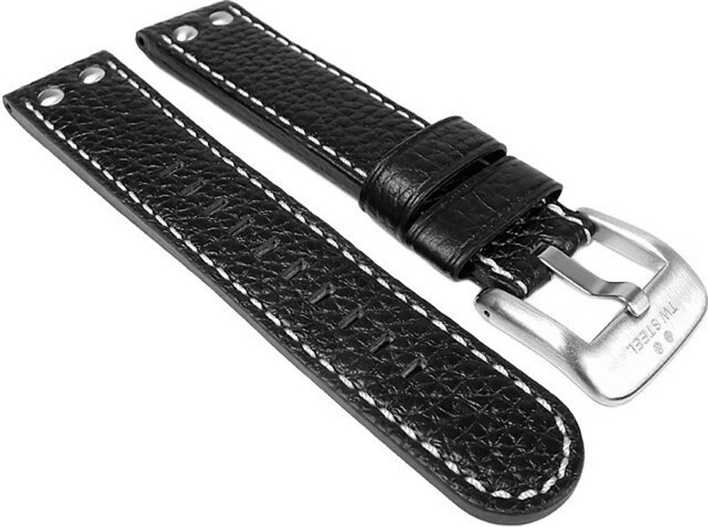 Uhrenarmband Leder schwarz 22mm für TW STEEL TW22 26160