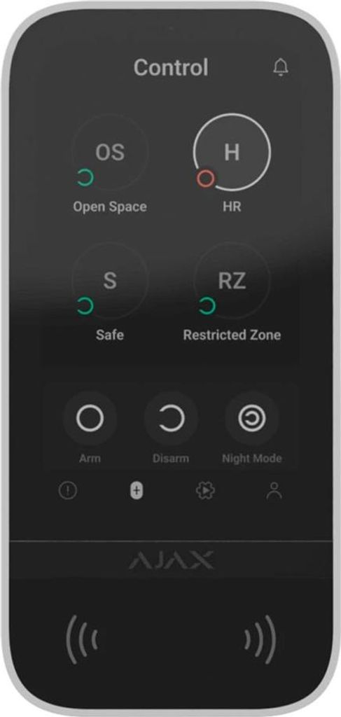 Télécommande sans fil 5" blanc - Ajax - KEYPADTOUCHSCREENW Image du produit 