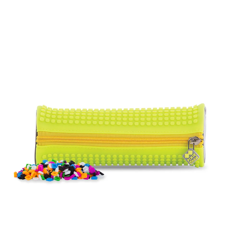 Trousse PIXIE CREW avec Panneau Silicone Créatif Jaune Néon Design Gris - 2