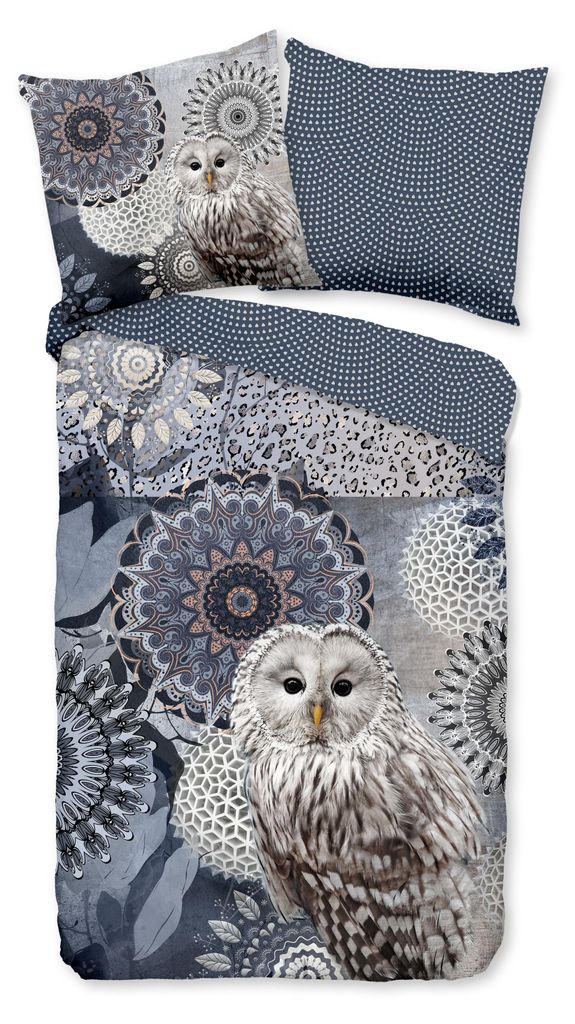 Hip Renforcé Bettwäsche - Nova -  Mandalas mit Eule, blau Produktbild 