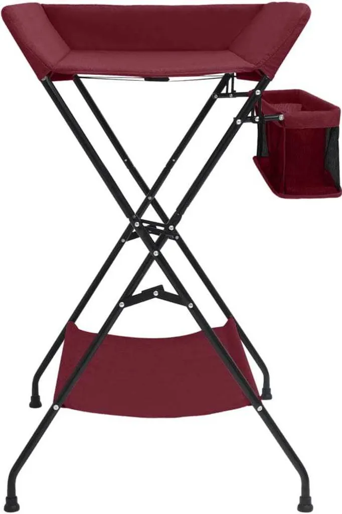 Table à langer rouge en fer durable avec structure haute résistance - 2