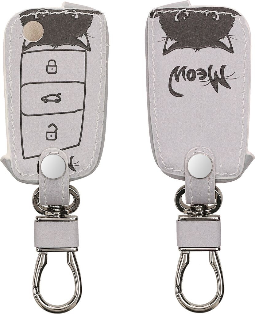 kwmobile Autoschlüssel Hülle kompatibel mit VW Golf 7 MK7 3-Tasten Autoschlüssel - Kunstleder Schutzhülle Schlüsselhülle Cover