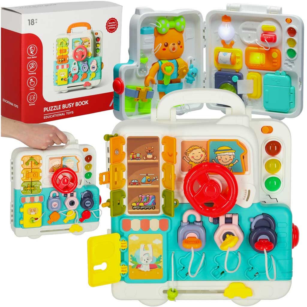 Montessori senzorický manipulační stůl kufřík s knoflíky Obrázek produktu 