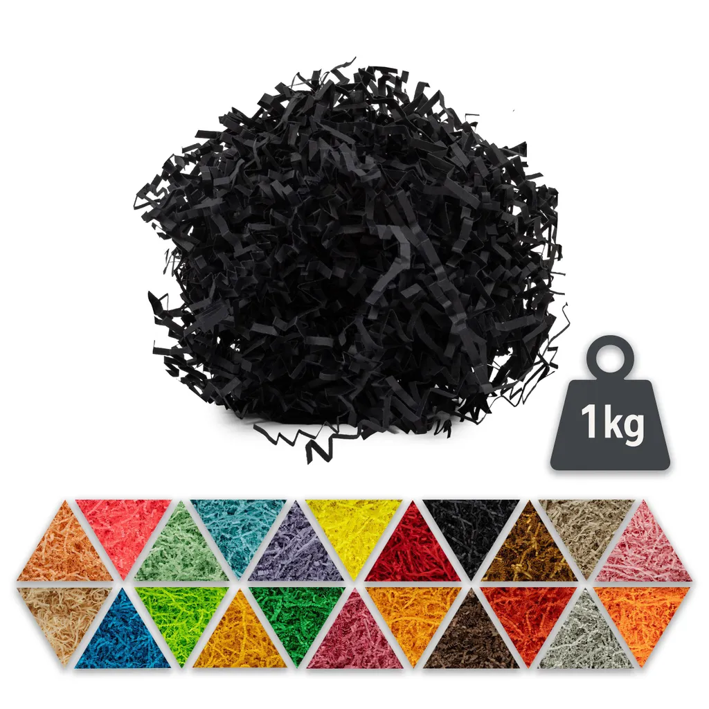Paglia di Carta Nera 1kg - Riempimento per Confezioni di Lusso
