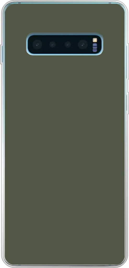 MuchoWow Handyhülle Schutzhülle Hülle für Telefoonhoesje Samsung Galaxy S10 Plus Grün - Einfarbig - Olivgrün Silikon Softcase Handy Hülle ...