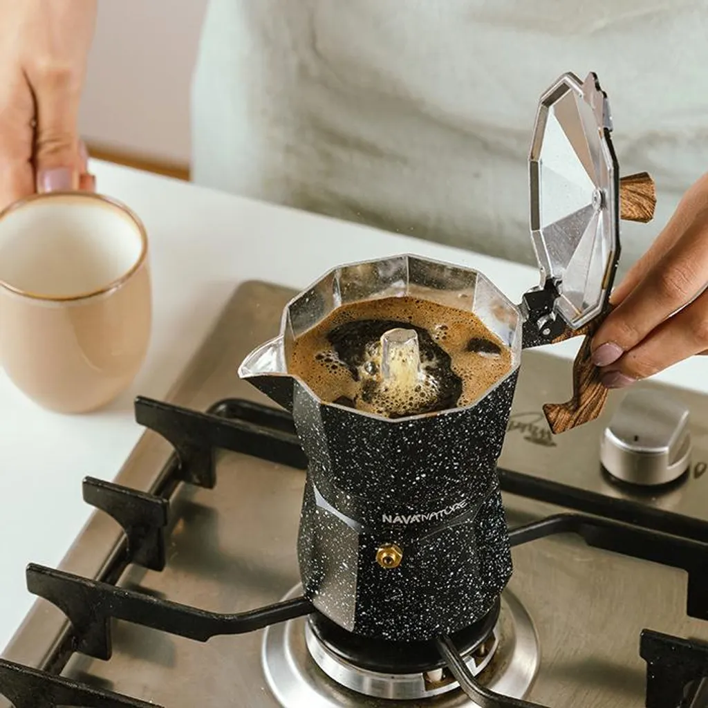 Caffettiera Elettrica Da Viaggio 6 Tazze 300 Ml - Nero, Girevole 360°, Adatta A Induzione