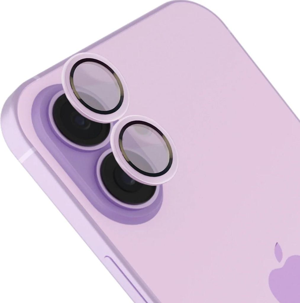 Glas für die Kamera mit Applikator für iPhone 17, Bizon Glass Snap Lens, 1 Set, Lavendel Rahmen