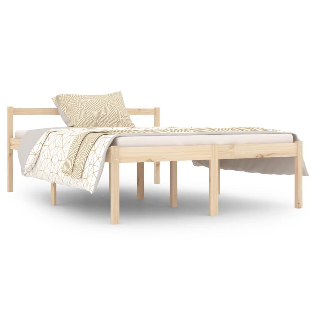 vidaXL Łóżko dla seniora 140x190 cm lite drewno sosnowe Zdjęcie produktu 