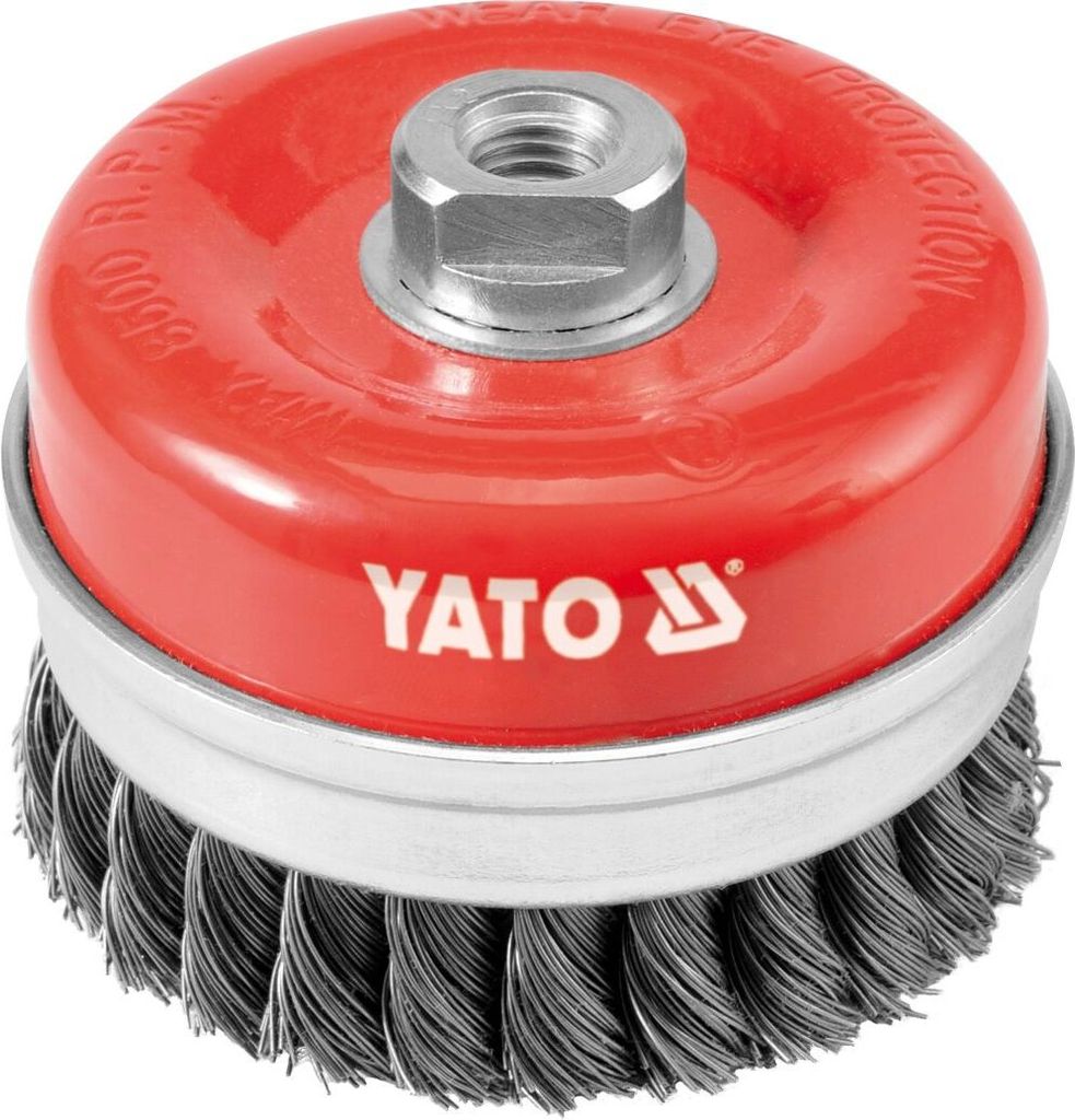 Yato Kissenbürste 100Mm, M14 Gewinde, Gedrehter Draht 4769