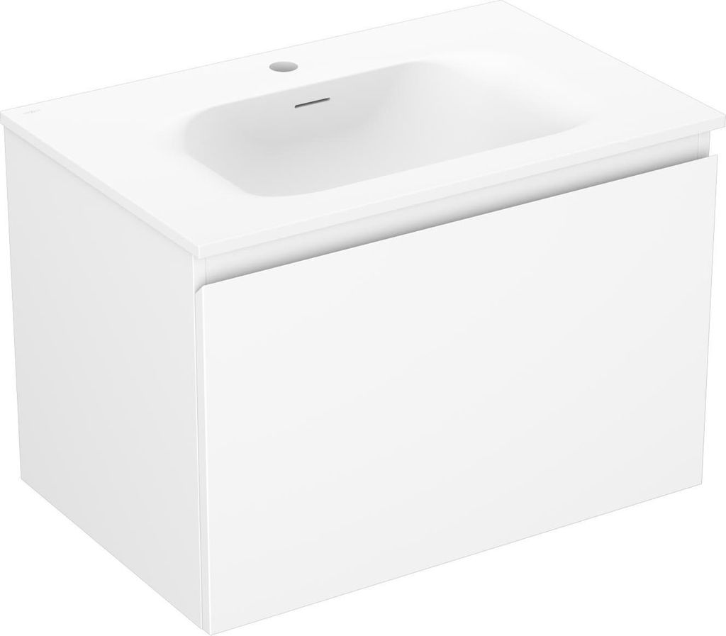 Mexen Orio Badezimmerschrank 70 cm mit Waschbecken Vela, 1 Schublade, weiß matt - 91A10-07047-1-BF01-W23M01