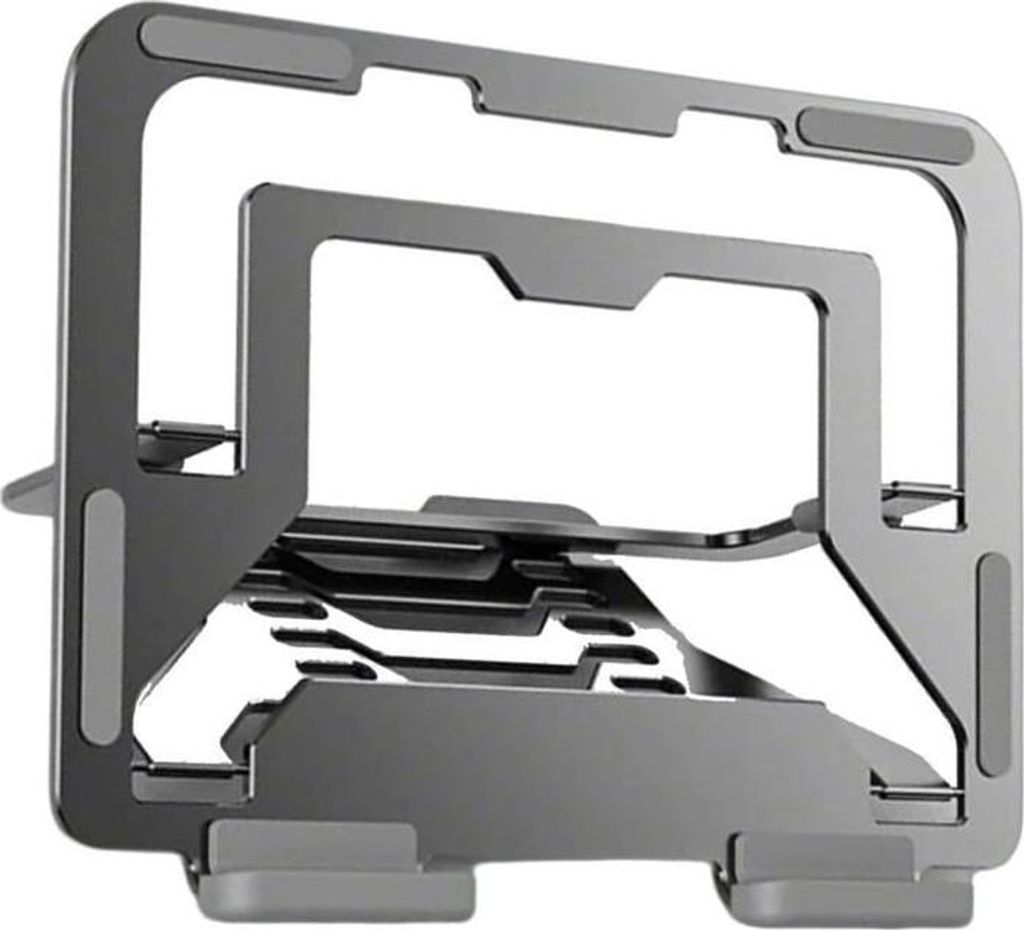 Zusammenklappbarer Laptopständer aus Aluminium für einfache Aufbewahrung und Transport, grau