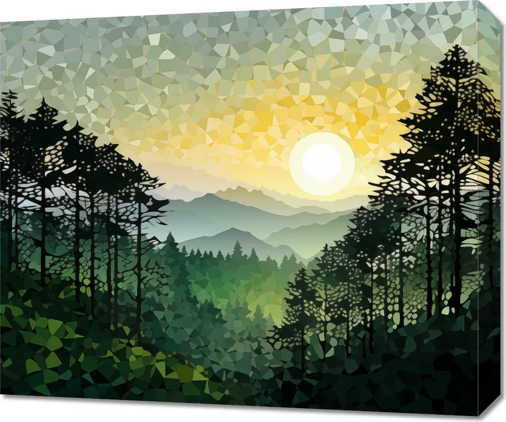 Sublimez un Mur Vide avec l'Image Mosaïque Sonore de la Nature 60x50 cm