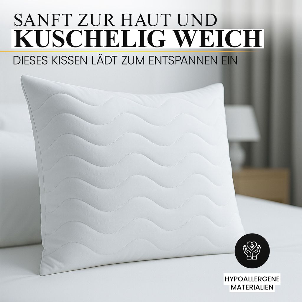 Gentle North 2er Set Kopfkissen 40x80 cm in Hotelqualität