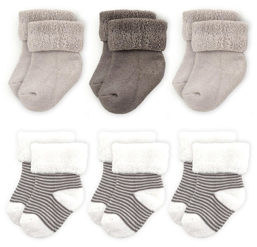 LaLoona babysokken set (0-3 maanden) - Grijs - Lang Productafbeelding 