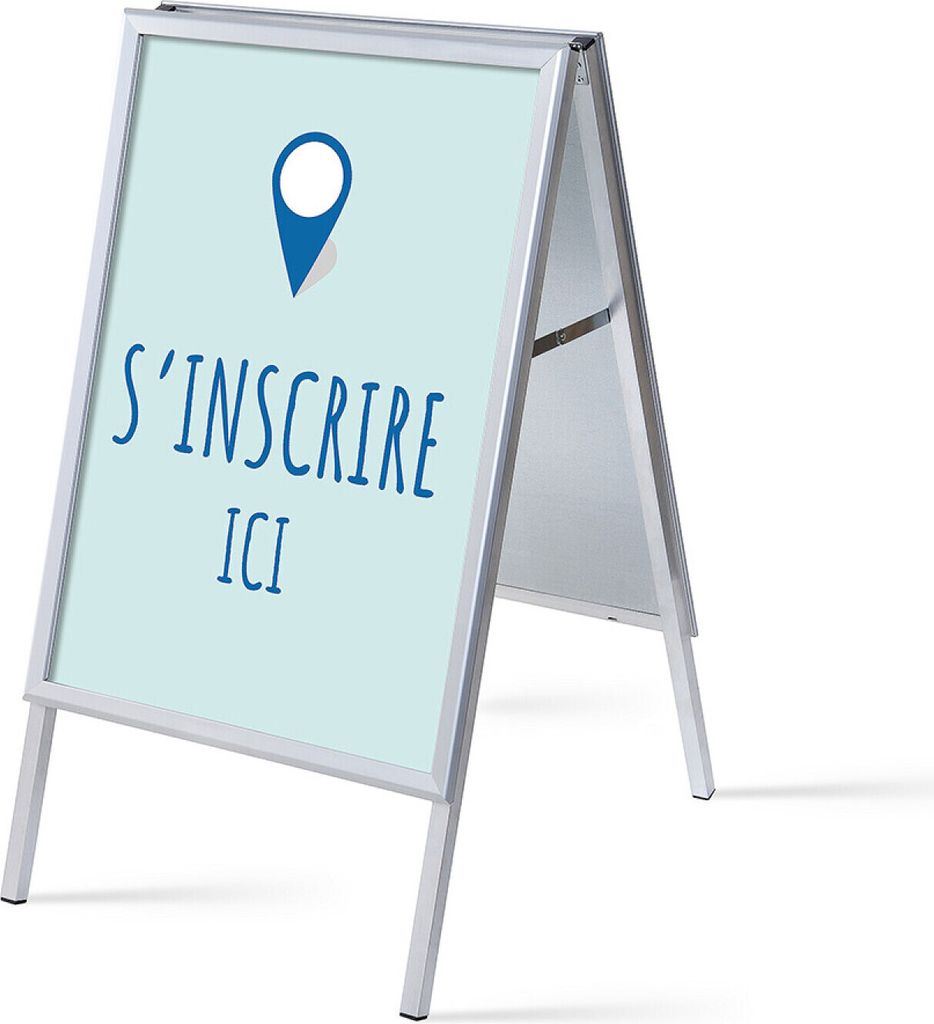 Showdown Kundenstopper - DIN A1 - Komplett-Set - S'inscrire Ici Französisch - Blau/Schwarz