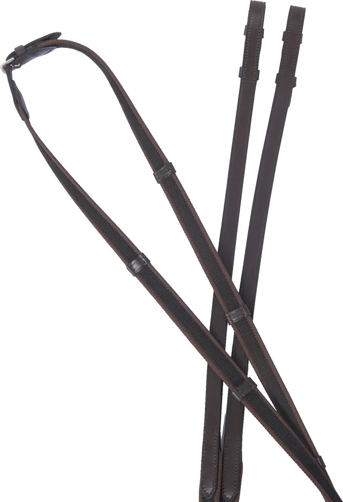 Rênes en Cuir Marron Collegiate 137cm Idéales pour l'Obstacle et CSO