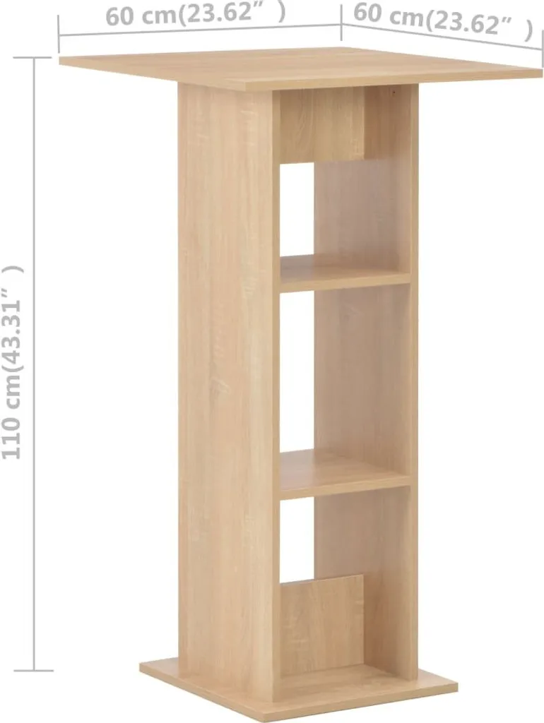 Maison Exclusive - Tavolo da Bar Rovere 60x60x110 cm - 6