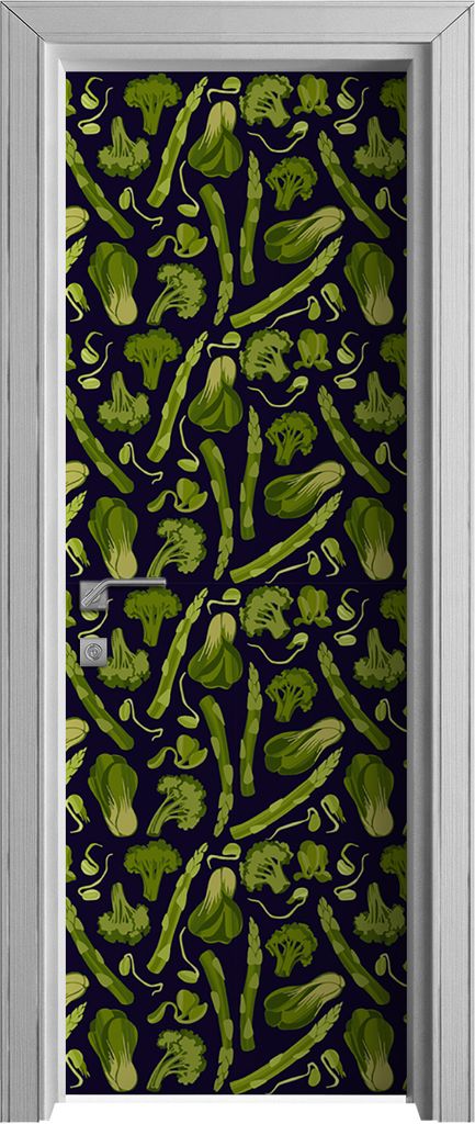 Tür Selbstklebende 70x210 cm Türfolie Türtapete Klebefolie - Grünes Gemüse